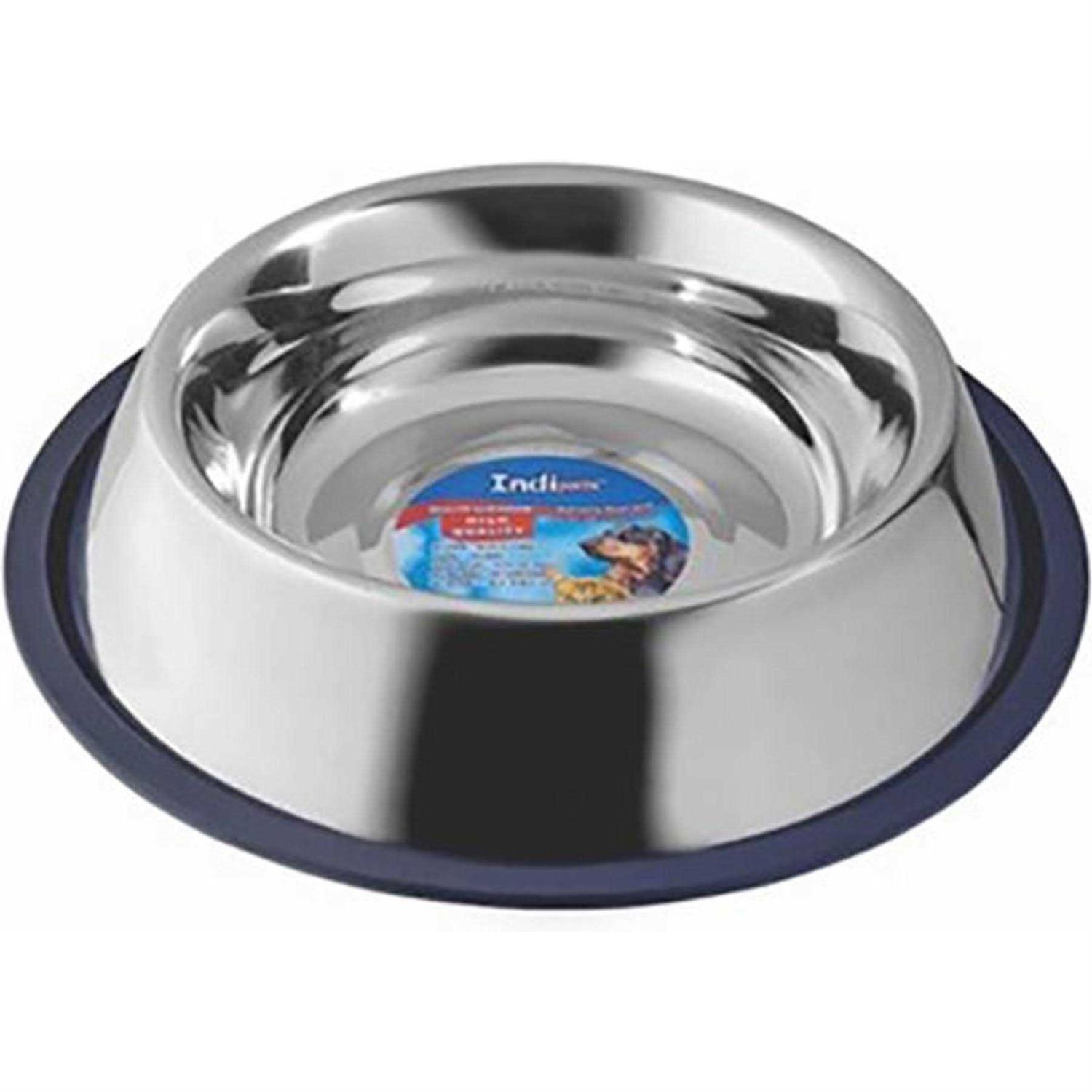 Indipets Stainless Steel No Tip Dish 32oz for Long Eared Dogs