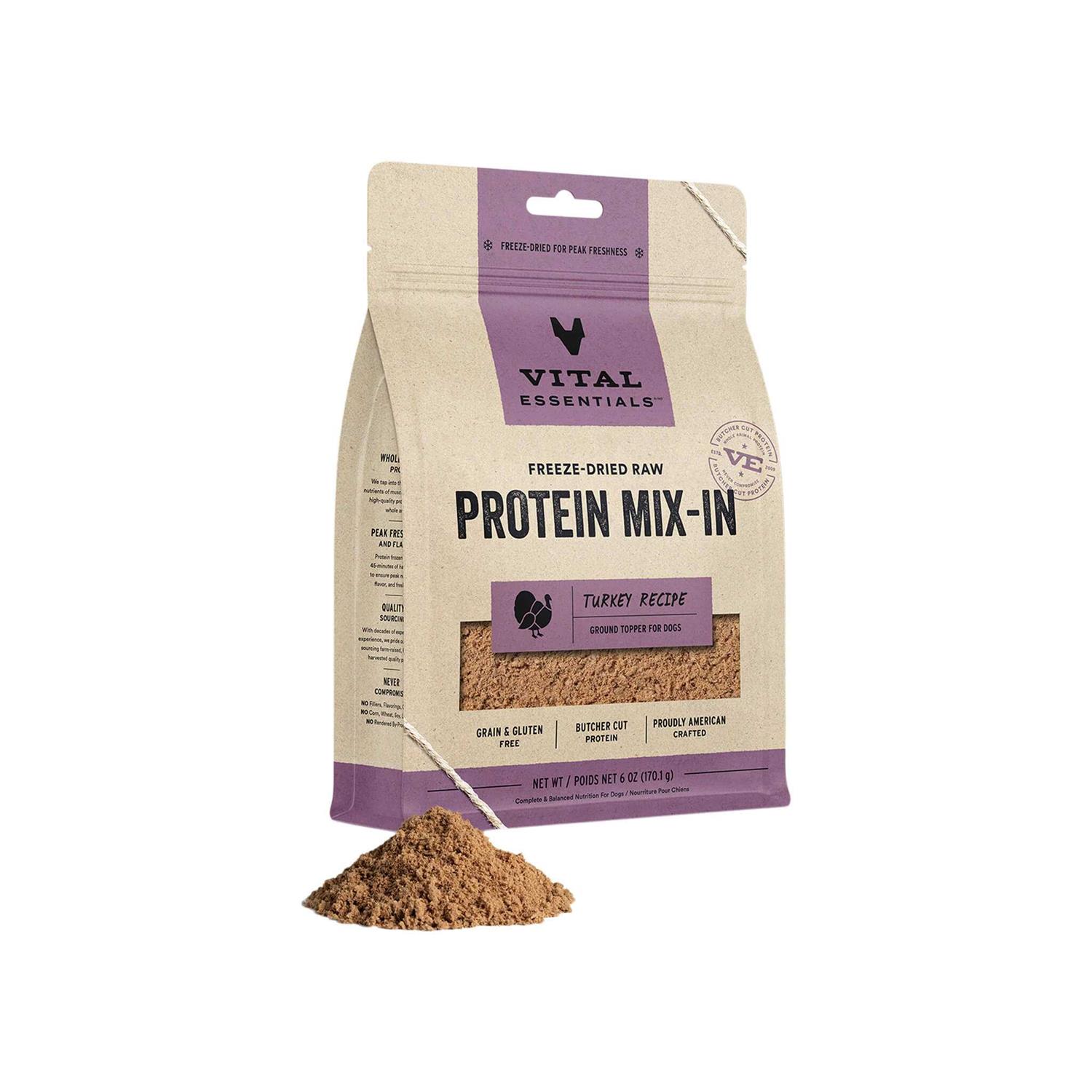 Vital Essentials Freeze-Dried Raw Protein Mix-In Ground Turkey Topper