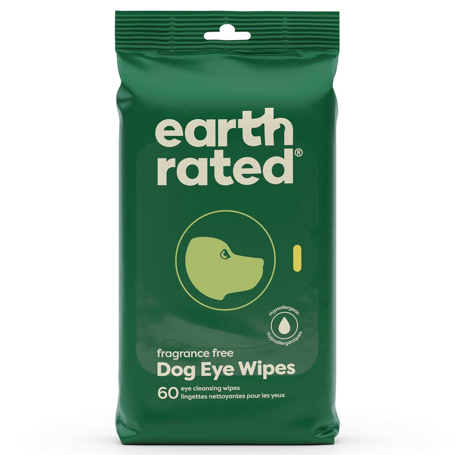 Earth Rated Hypoallergenic Plant Based Fragrance Free Dog Eye Wipes