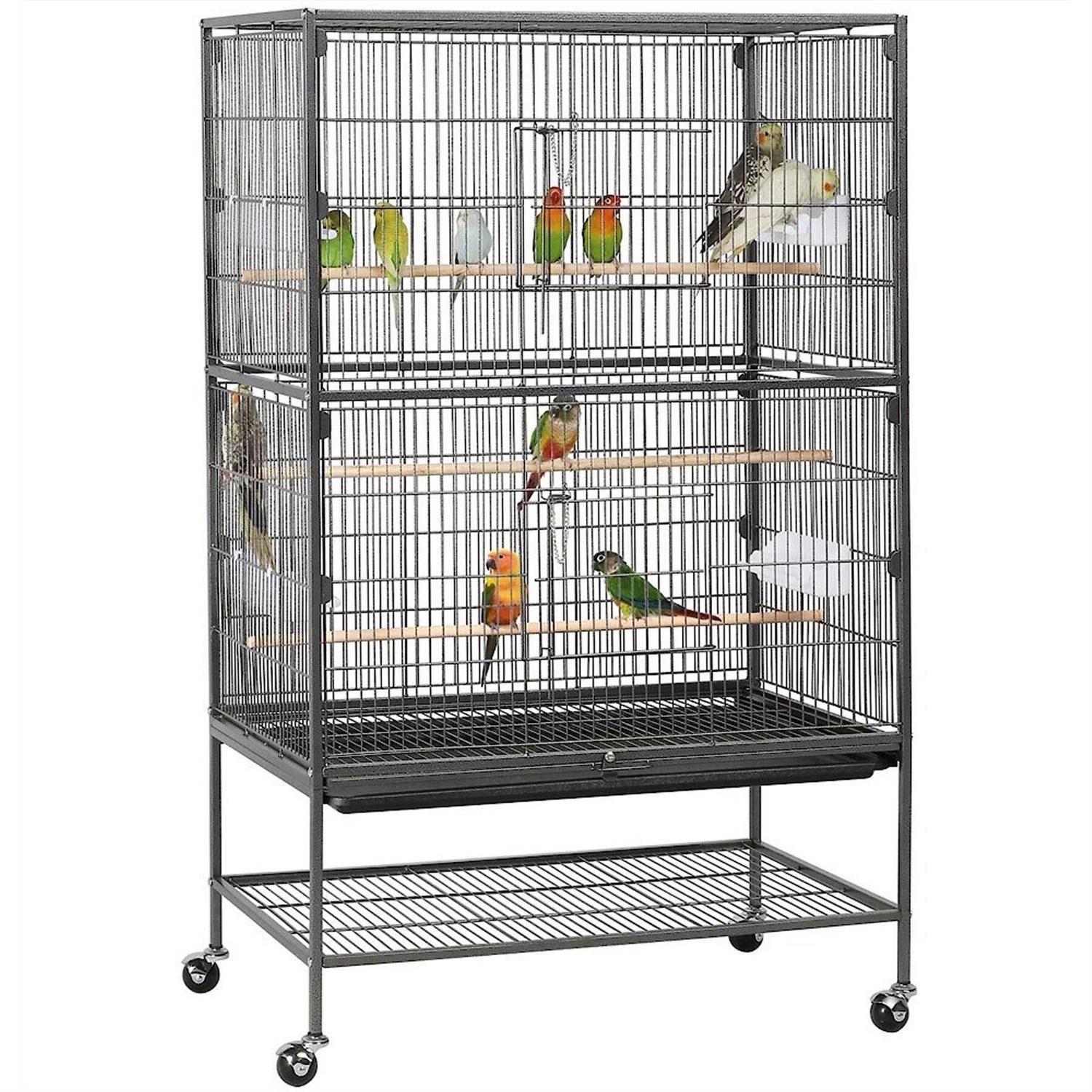 Yaheetech Large Bird Rolling Cage & Storage Shelf