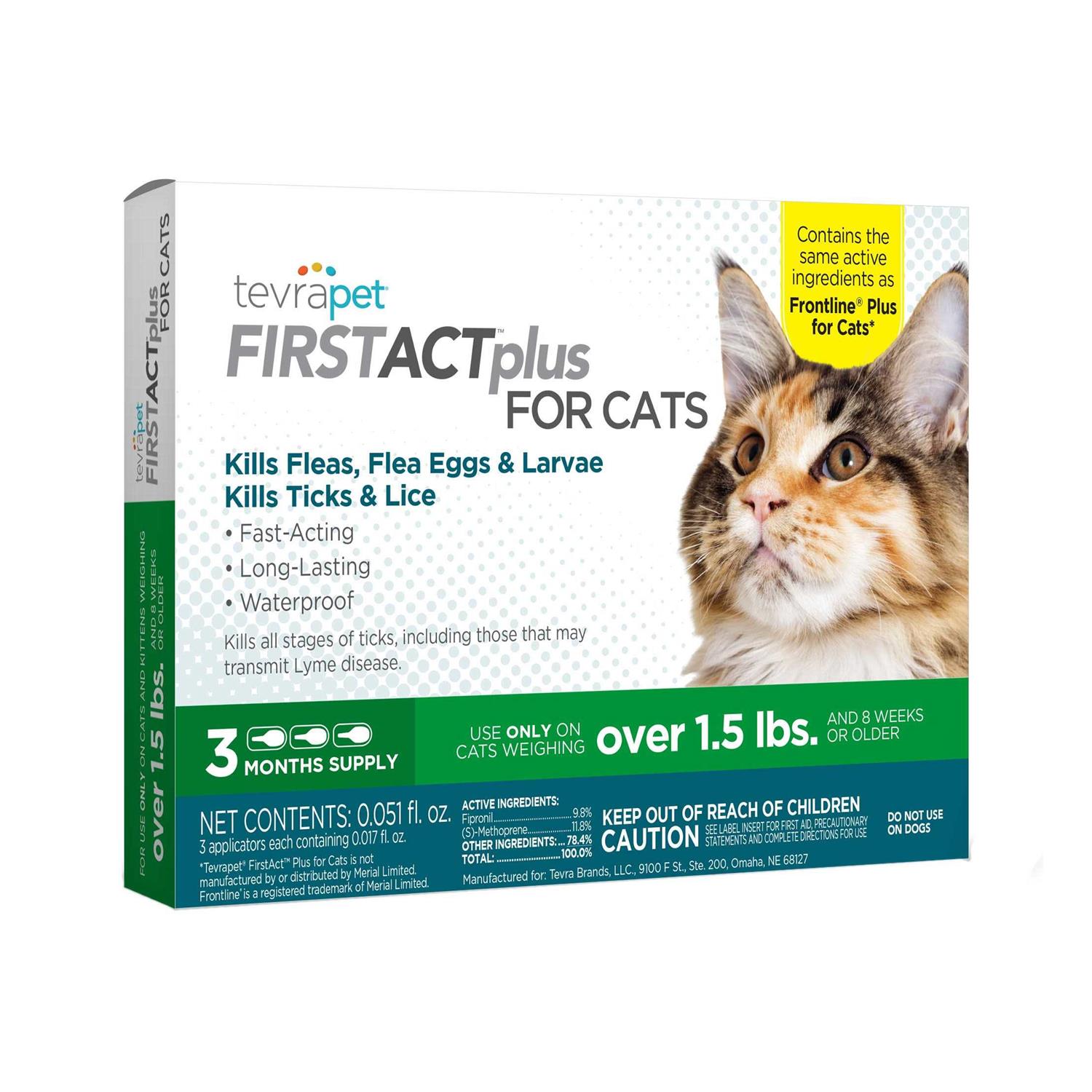 TevraPet FirstAct Plus for Cats Flea and Tick Prevention