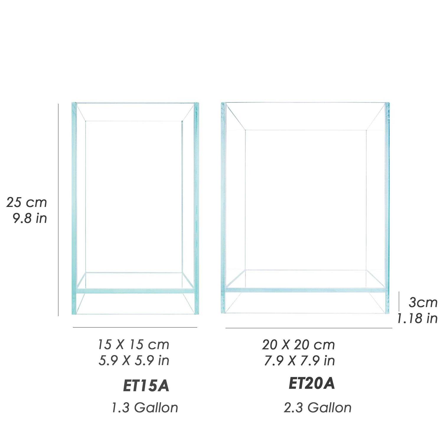 HIRO Aquatics Nano Tall Rimless Aquarium Low Iron Frameless Fish Tank Extra clear with Floating Air Style for Aquariums or Palud