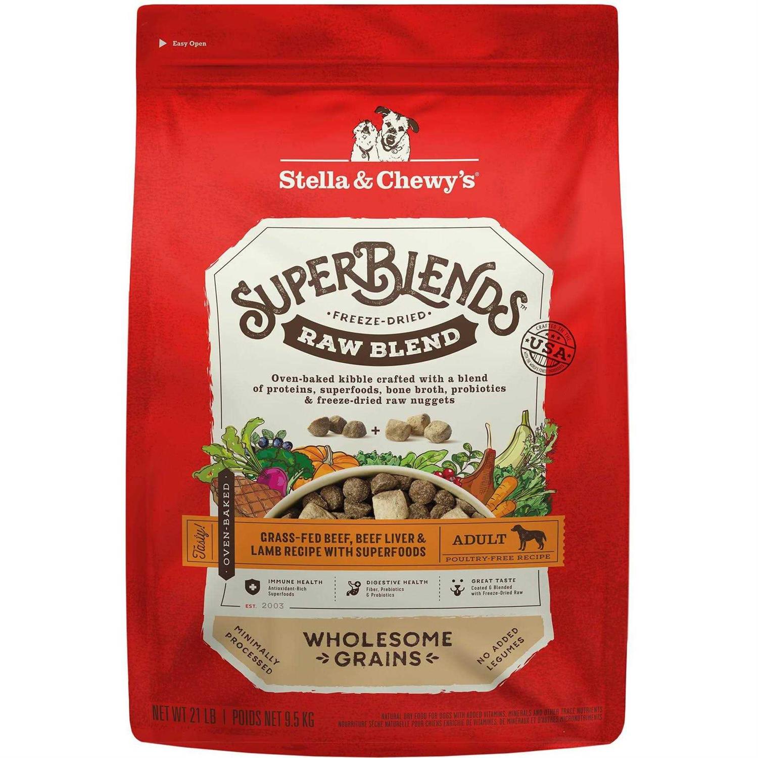 Stella & Chewy’s SuperBlends Raw Wholesome Grains Grass-Fed Beef