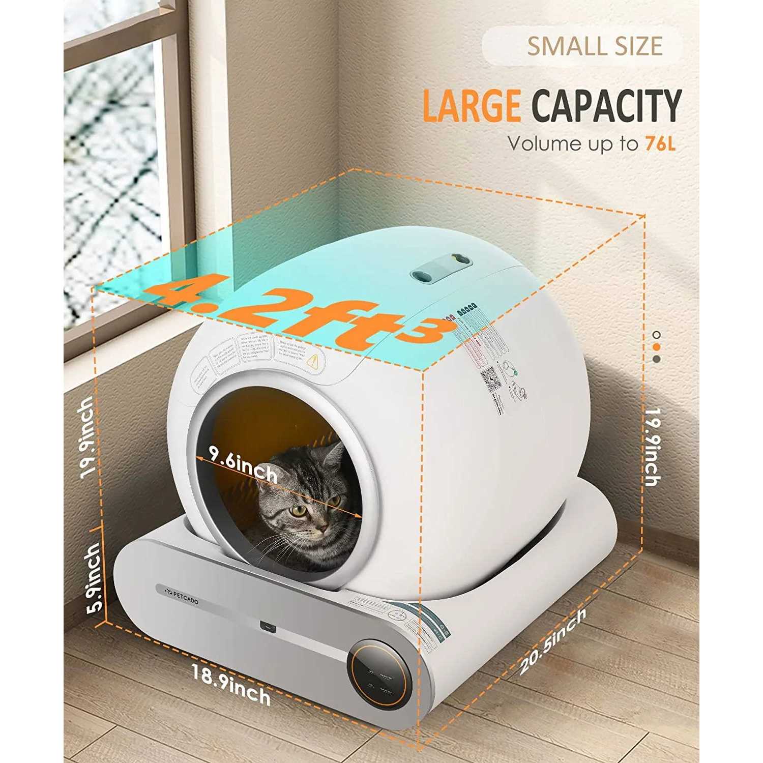 Lemulegu Self-Cleaning Cat Litter Box Automatic Cat Litter Box with APP Control