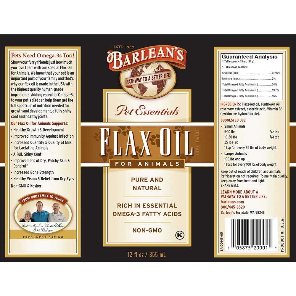 Barlean’s Flax Oil for Animals