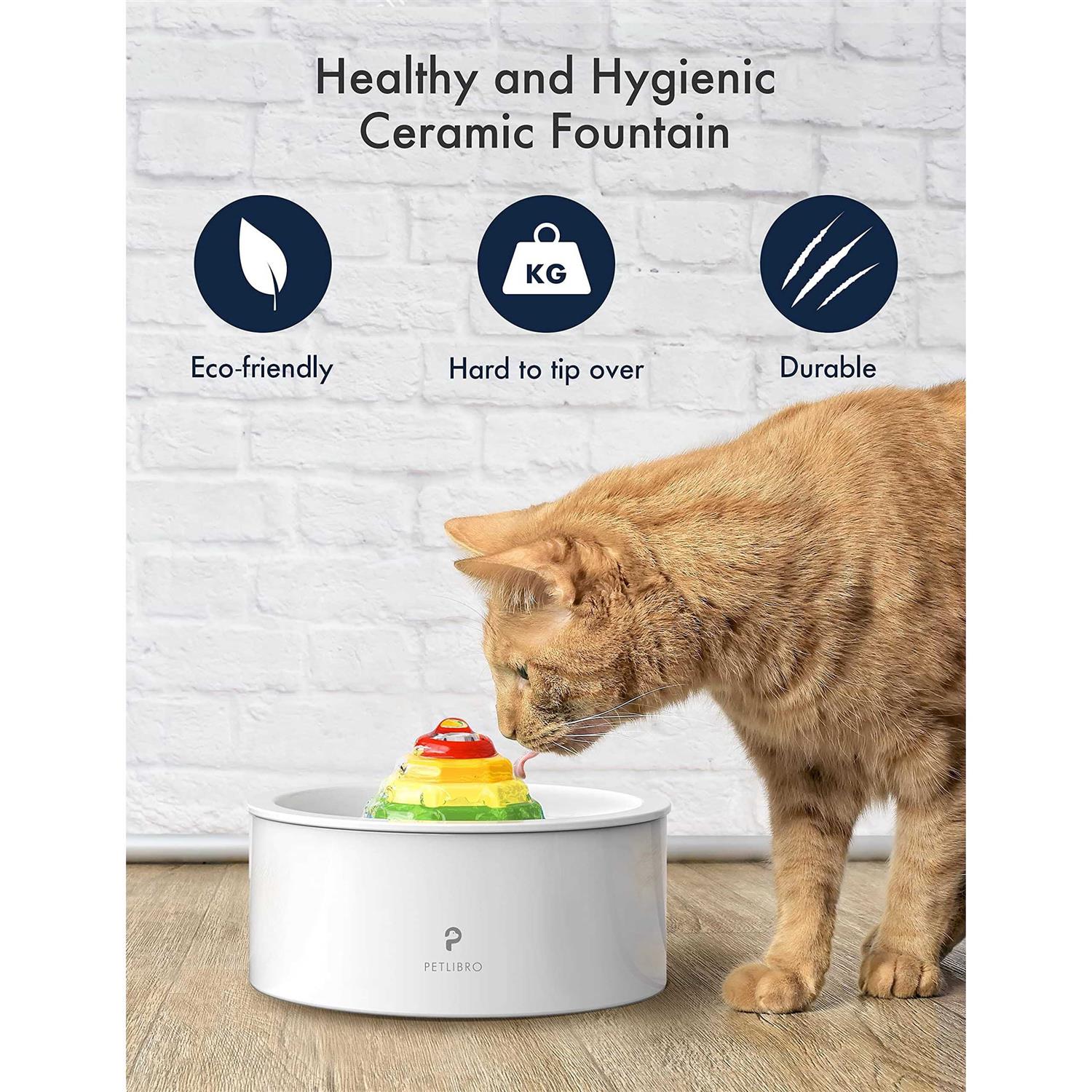 Petlibro Ceramic Cat Water Fountain 50oz /1.5L Super Quiet Pet Water Fountain