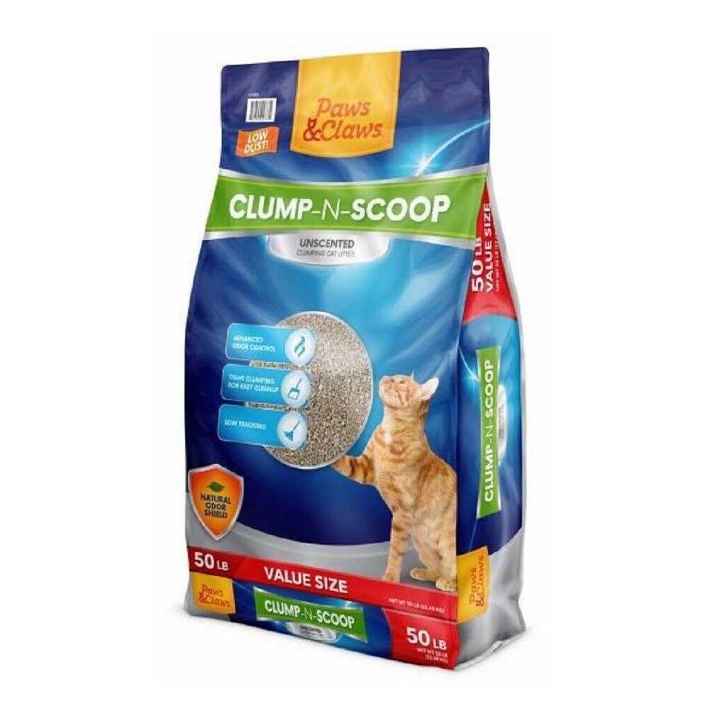 Paws & Claws Clump-and-Scoop Unscented Clumping Clay Cat Litter