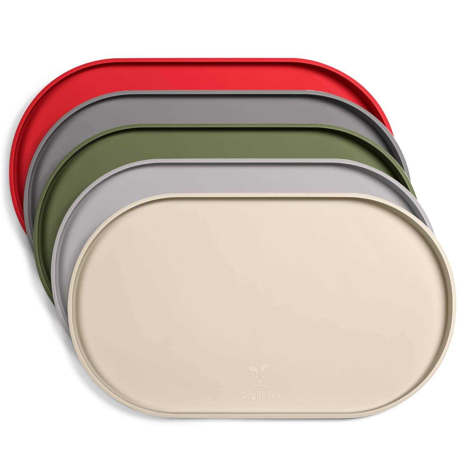 DogBuddy Dog Food Mat Waterproof Dog Bowl Mat, Silicone Dog Mat for Food and Water