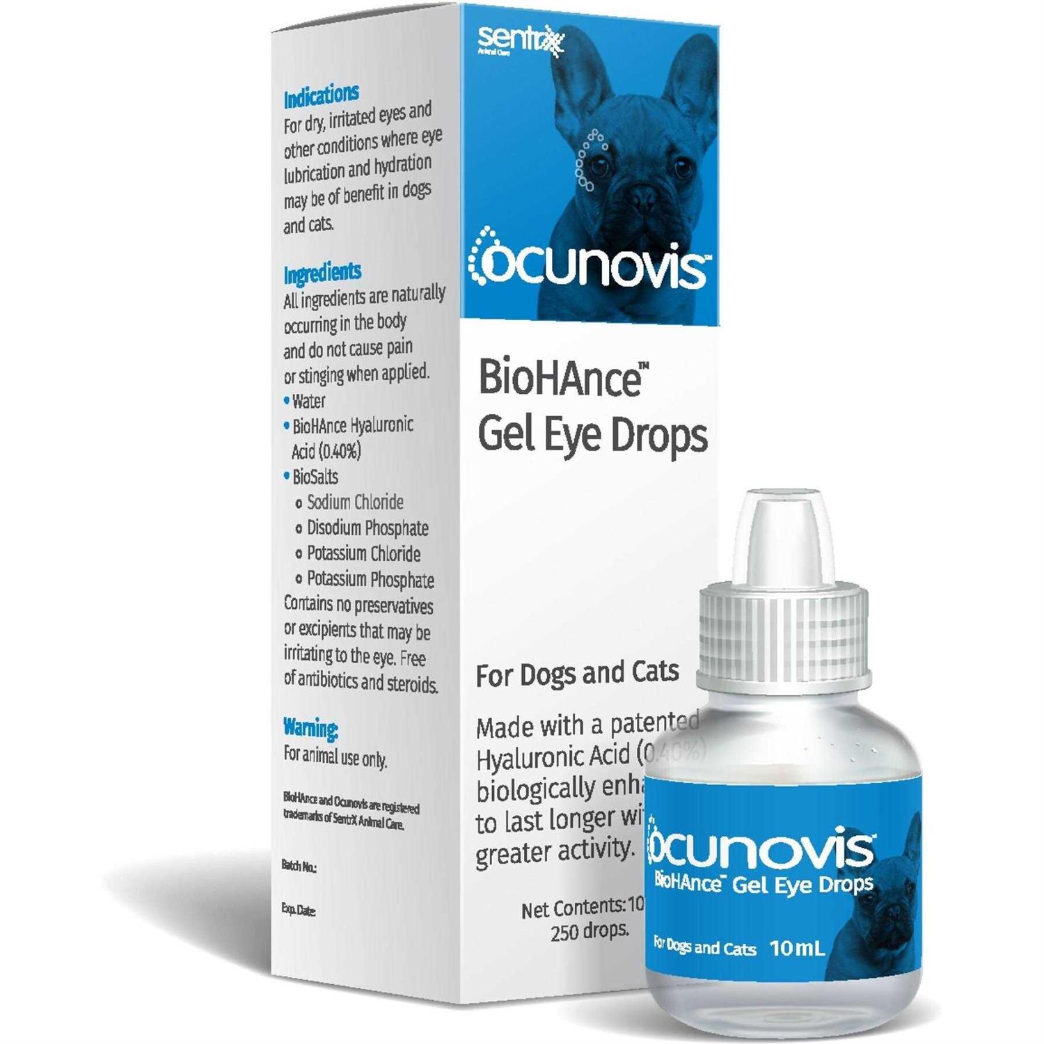 Sentrx Animal Care Sentrx Ocunovis Gel Eye Drops for Dogs & Cats Eye Lube for Dogs Allergy Relief Lubricant