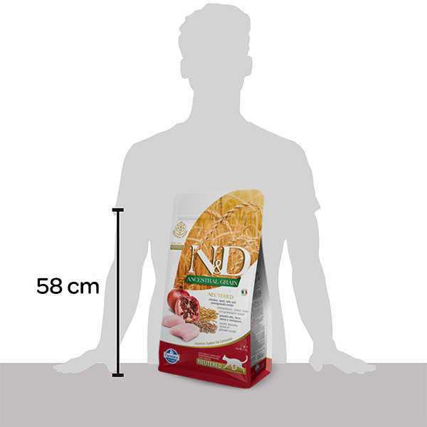 Farmina N&D Ancestral Grain Chicken & Pomegranate Neutered Dry Cat Food