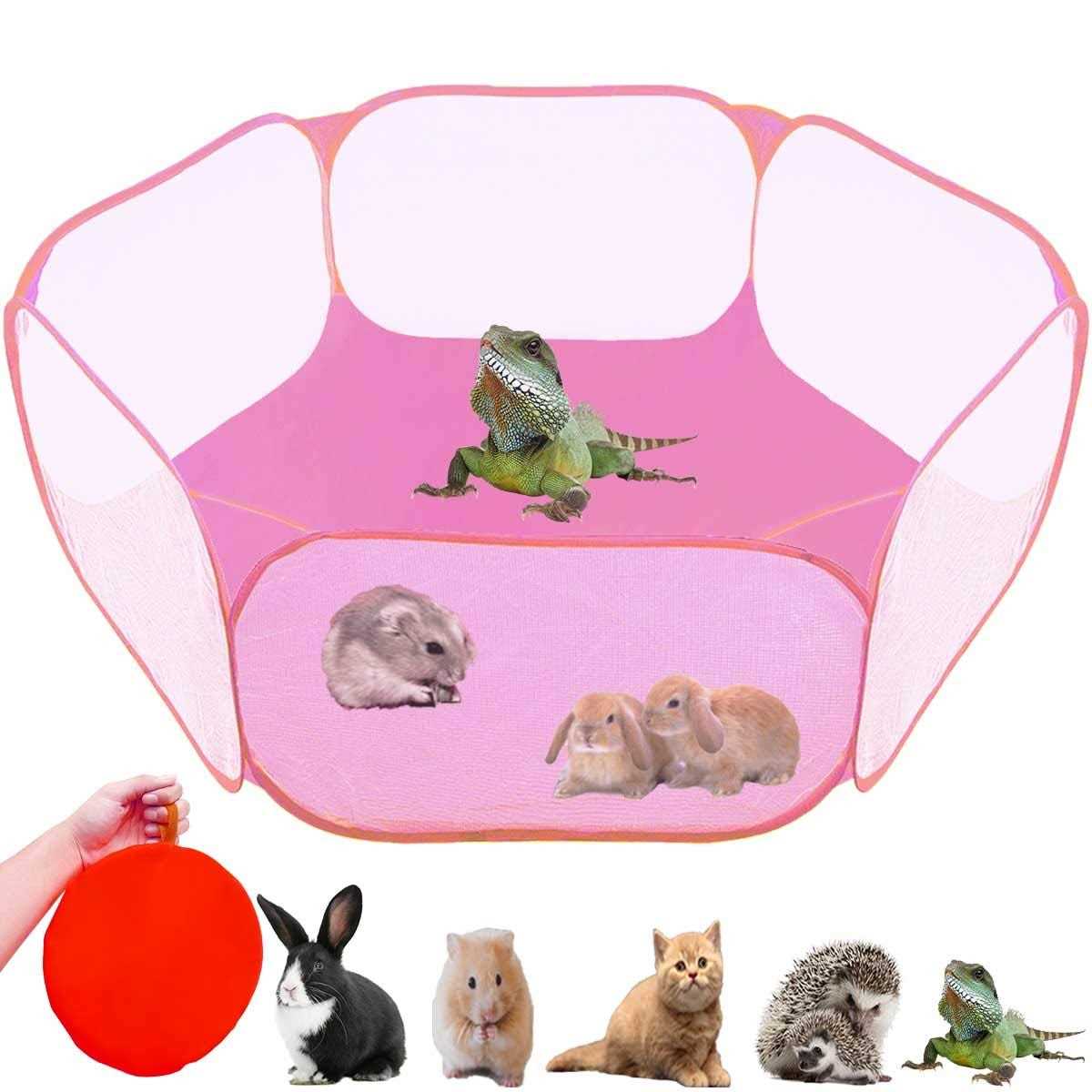 GABraden Small Animals Tent,Reptiles Cage,Breathable Transparent Pet Playpen Pop Open Outdoor/Indoor Exercise Fence,Portable Yard Fence