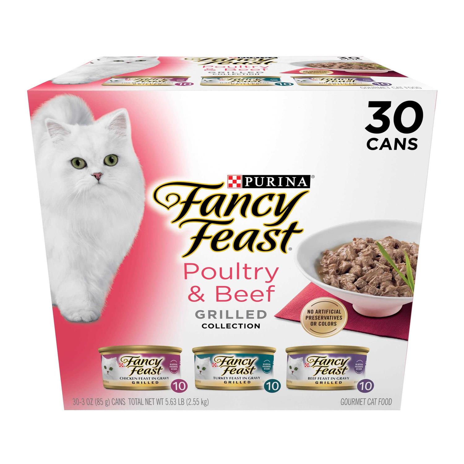 Purina Fancy Feast Wet Cat Food Poultry & Beef Grilled Collection Variety Pack