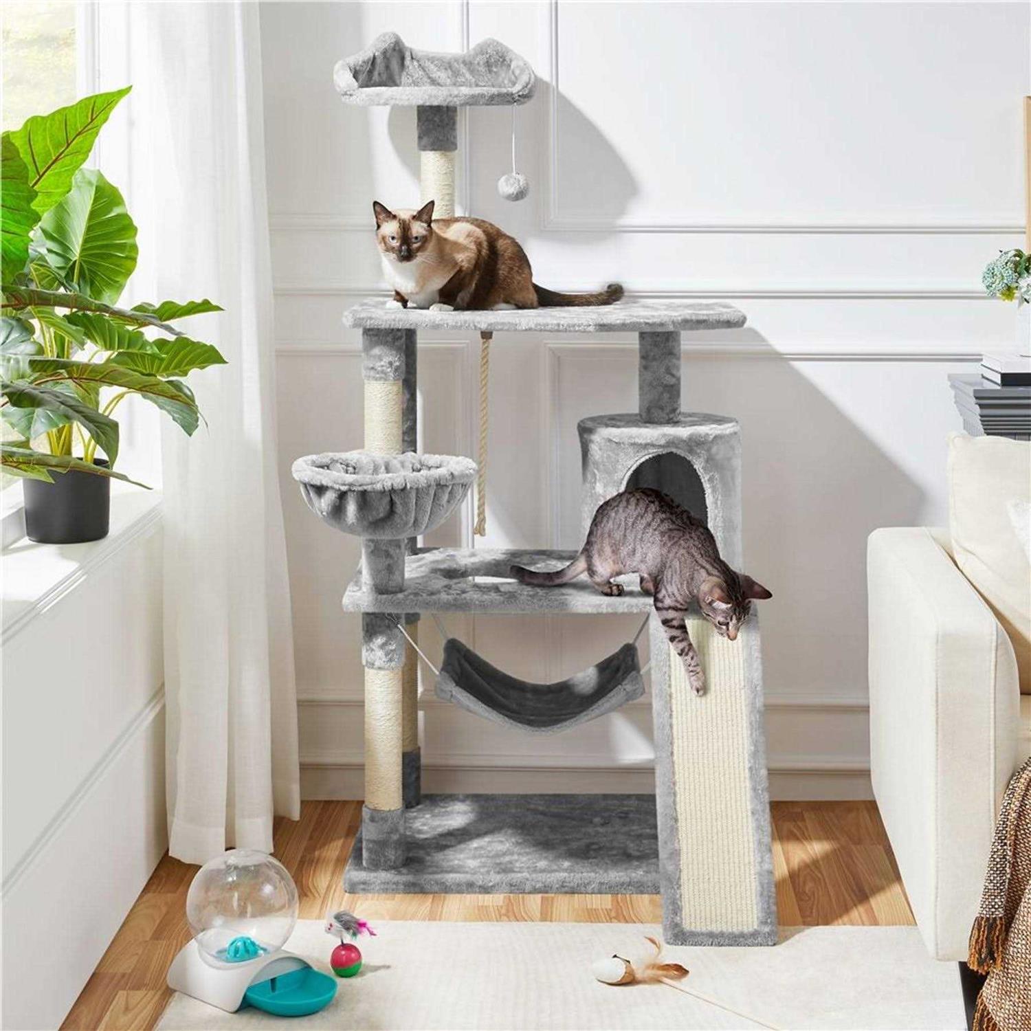 Yaheetech 61.5-in Plush Cat Tree Condo