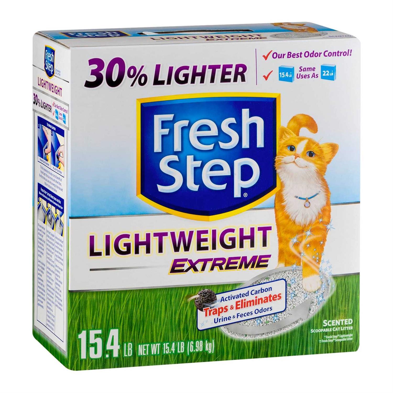 Fresh Step Lightweight Extreme with Febreze Freshness Clumping Cat Litter, Scented – 15.4 lb box