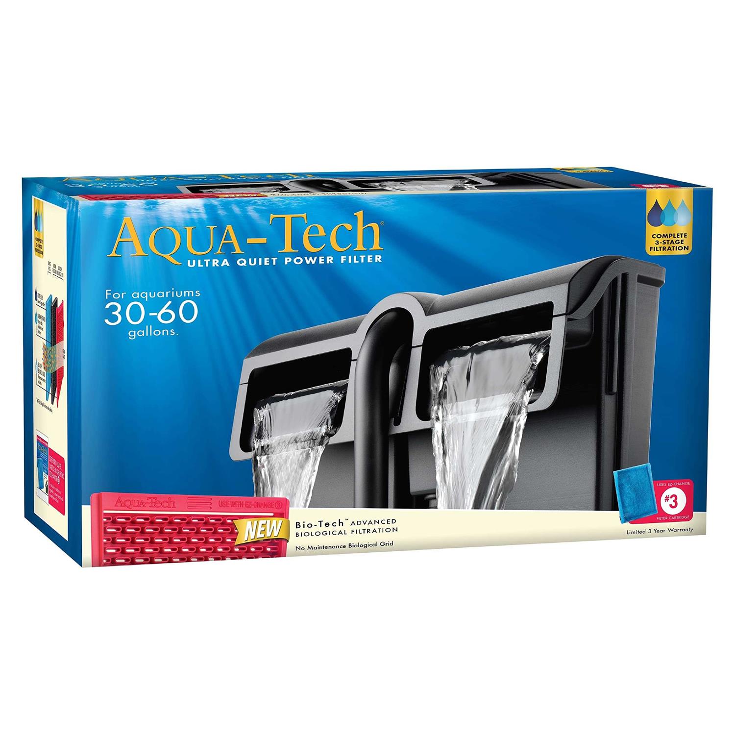 Aqua-Tech Power Aquarium Filter 3-Step Filtration