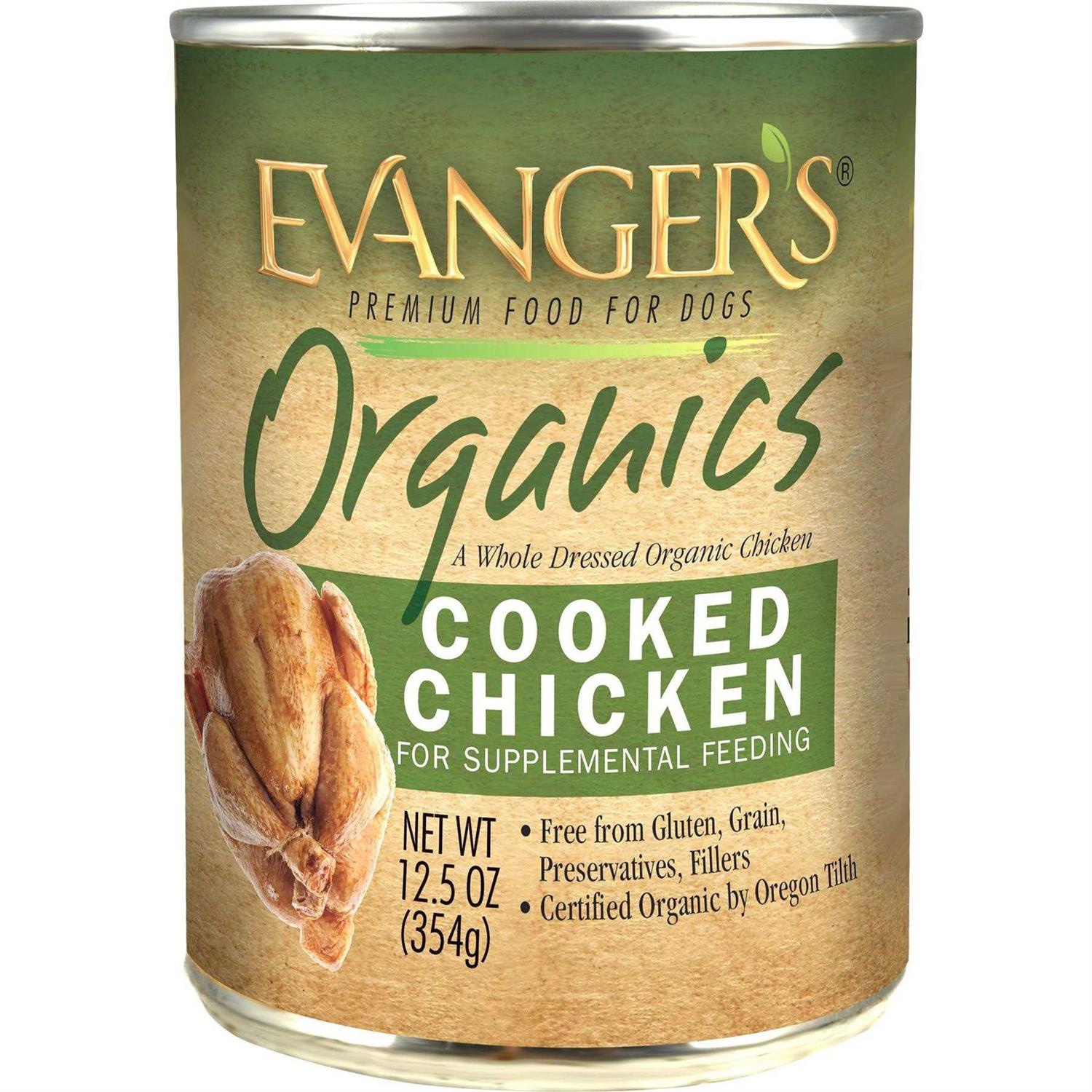 Evanger’s 100% Organic Cooked Chicken Canned Dog Food