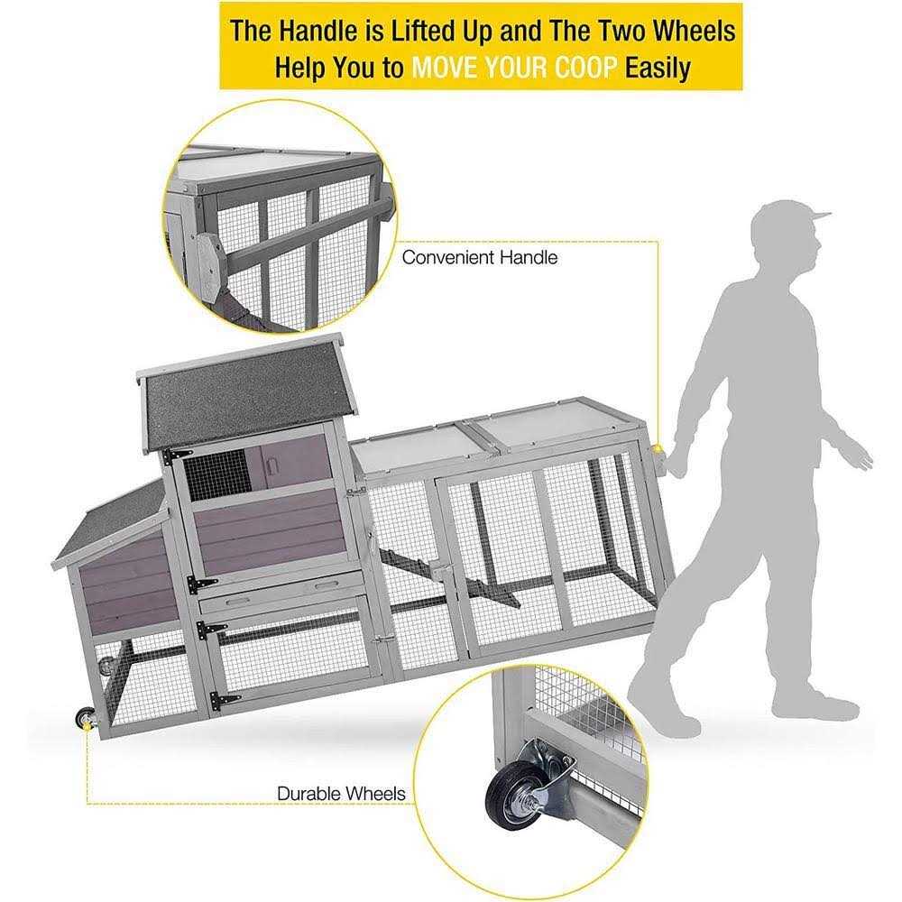 aivituvin Chicken Tractor Chicken House for 2-4 Hens AIR27