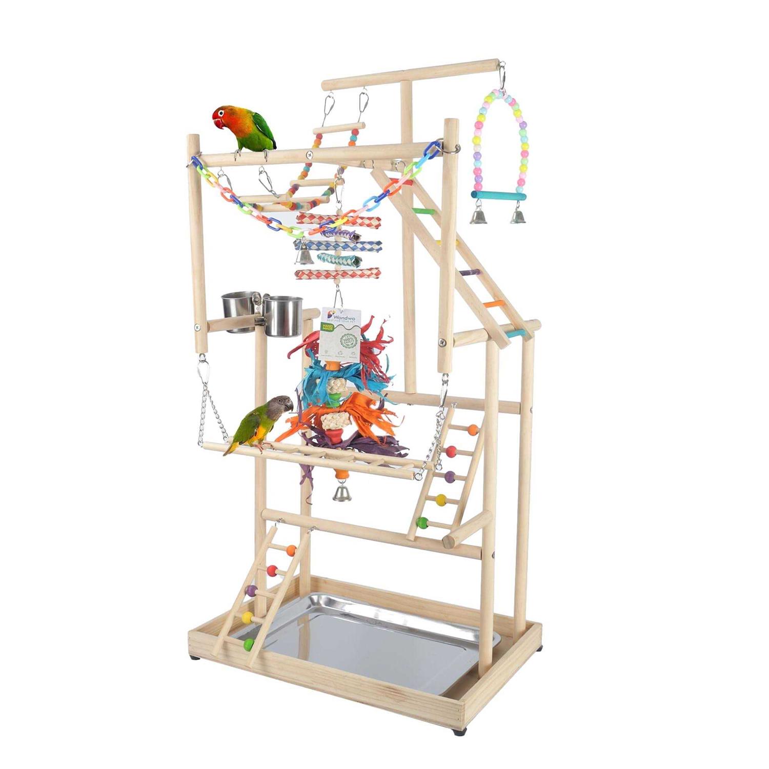 Parrot Playground Large 4 Layers Small Bird Playground Parakeet Bird Play Stand Bird Gym Parrot playpen Play Parrot Playstand Parrot tree