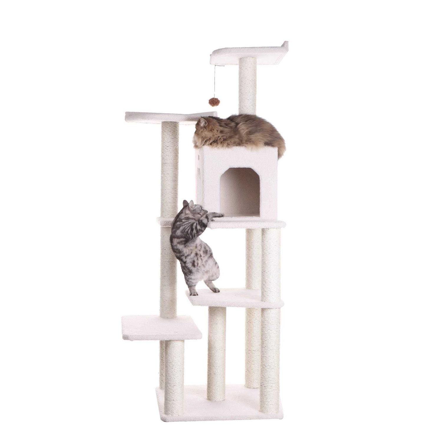 Armarkat B6802 Classic Real Wood Cat Tree In Ivory