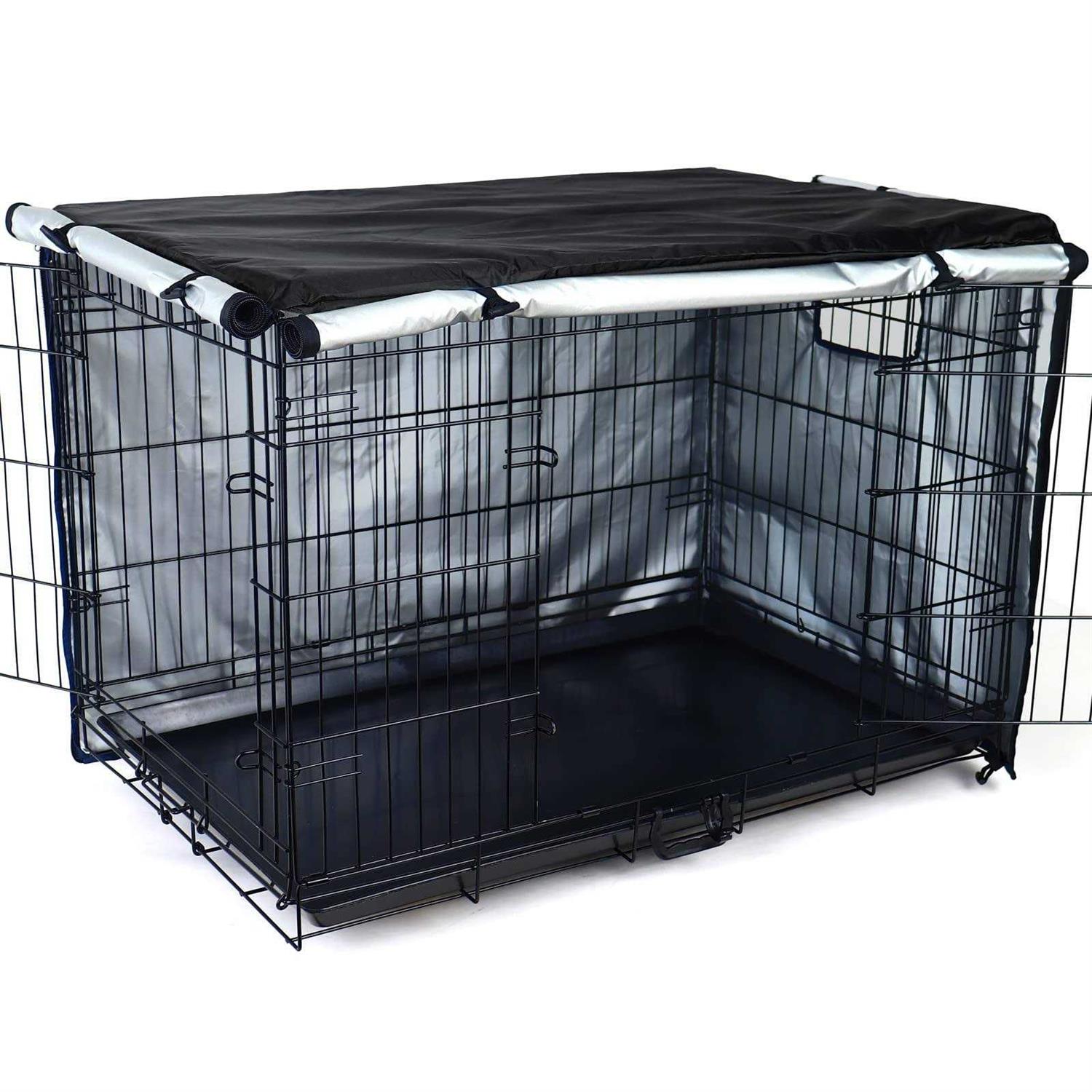 kefit Durable Dog Crate Cover-Double Door Pet Kennel Cover Waterproof Anti-UV Dog Cage Cover Fit for 24-54 inches Crate