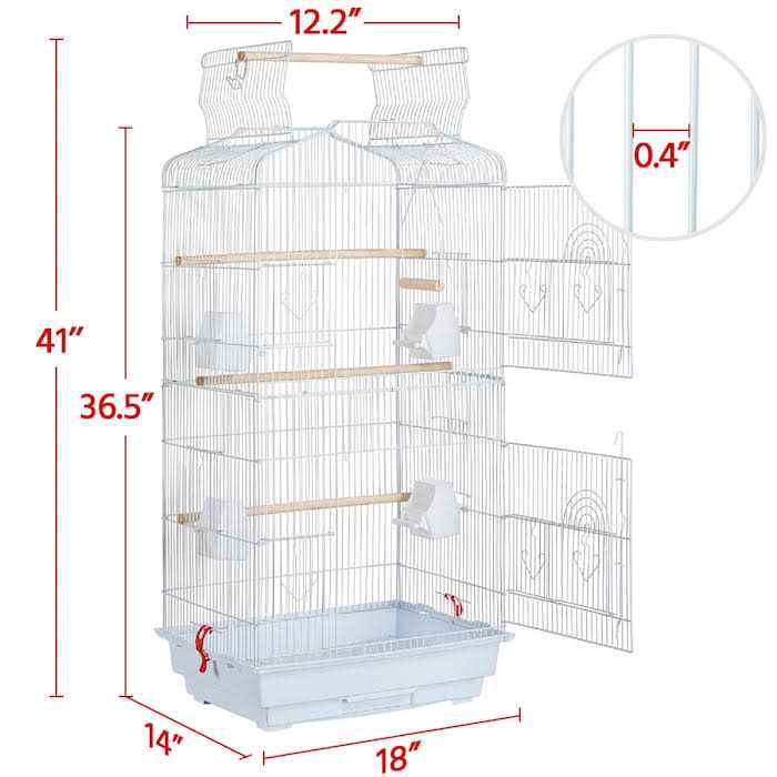 Topeakmart Open Top Metal Bird Cage