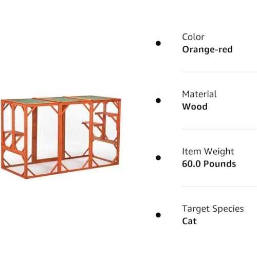 Cozivvovv Outdoor Cat Enclosures Wooden Catio Outdoor Cat Enclosure Weatherproof
