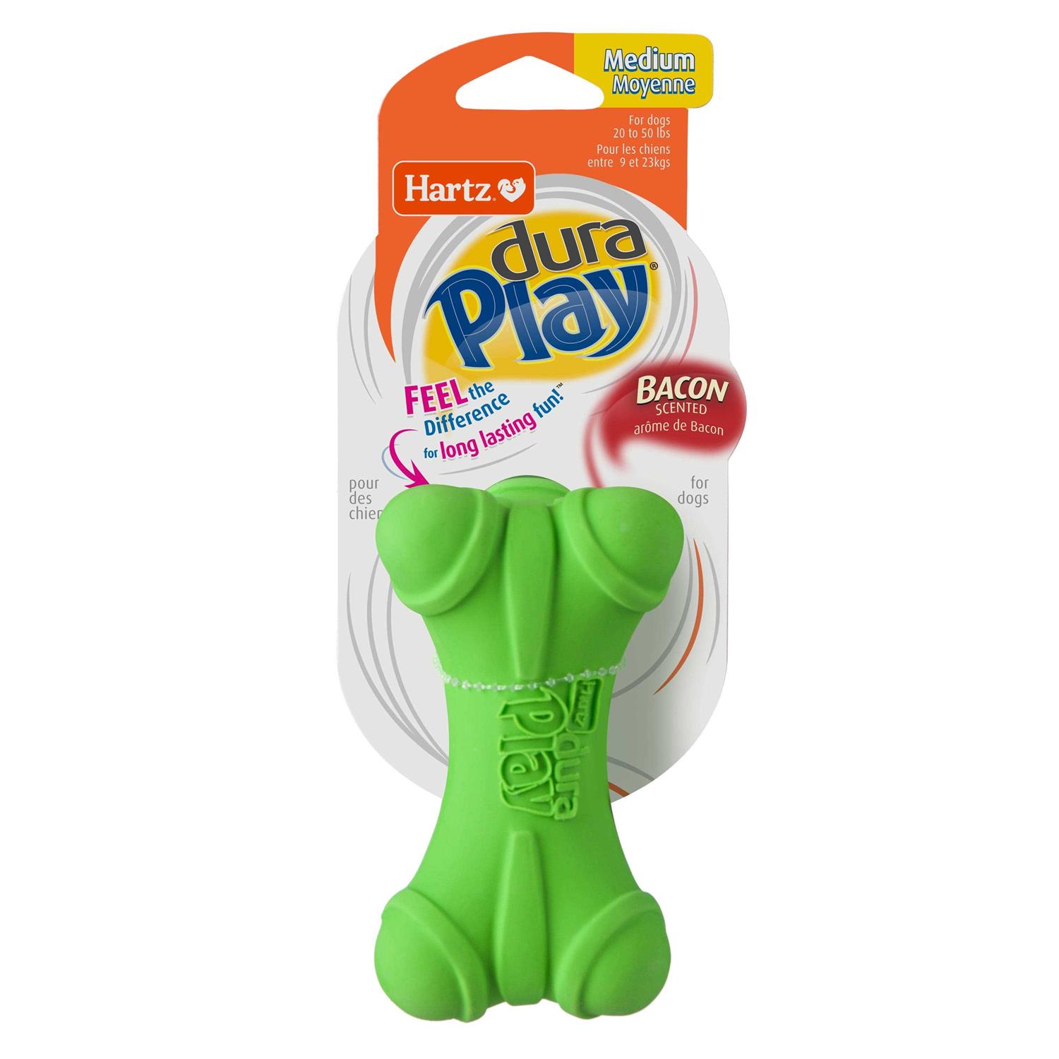 Hartz Dura Play Dog Toy Bone Bacon Scented Medium