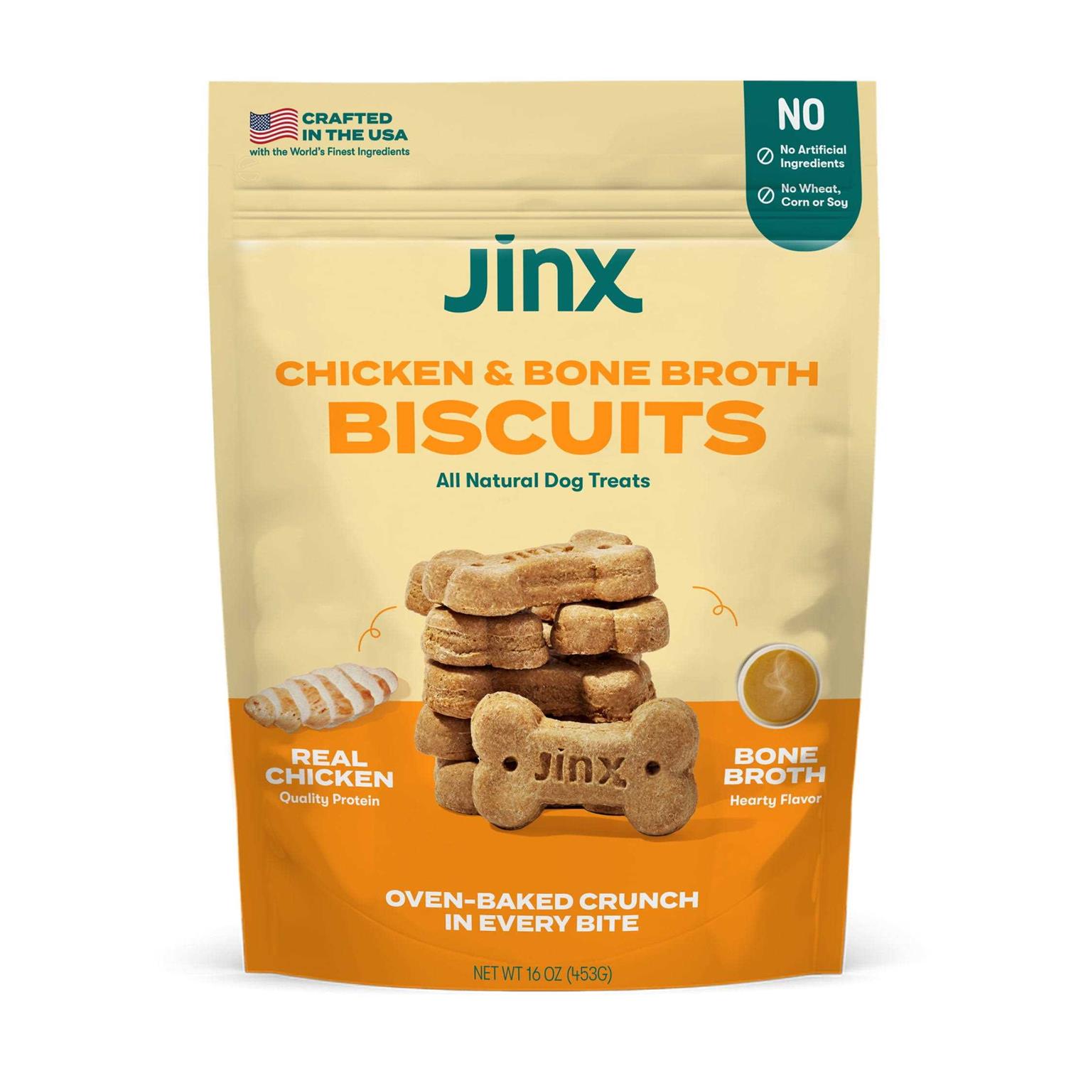 Jinx Chicken & Bone Broth Biscuits Crunchy Dog Treats