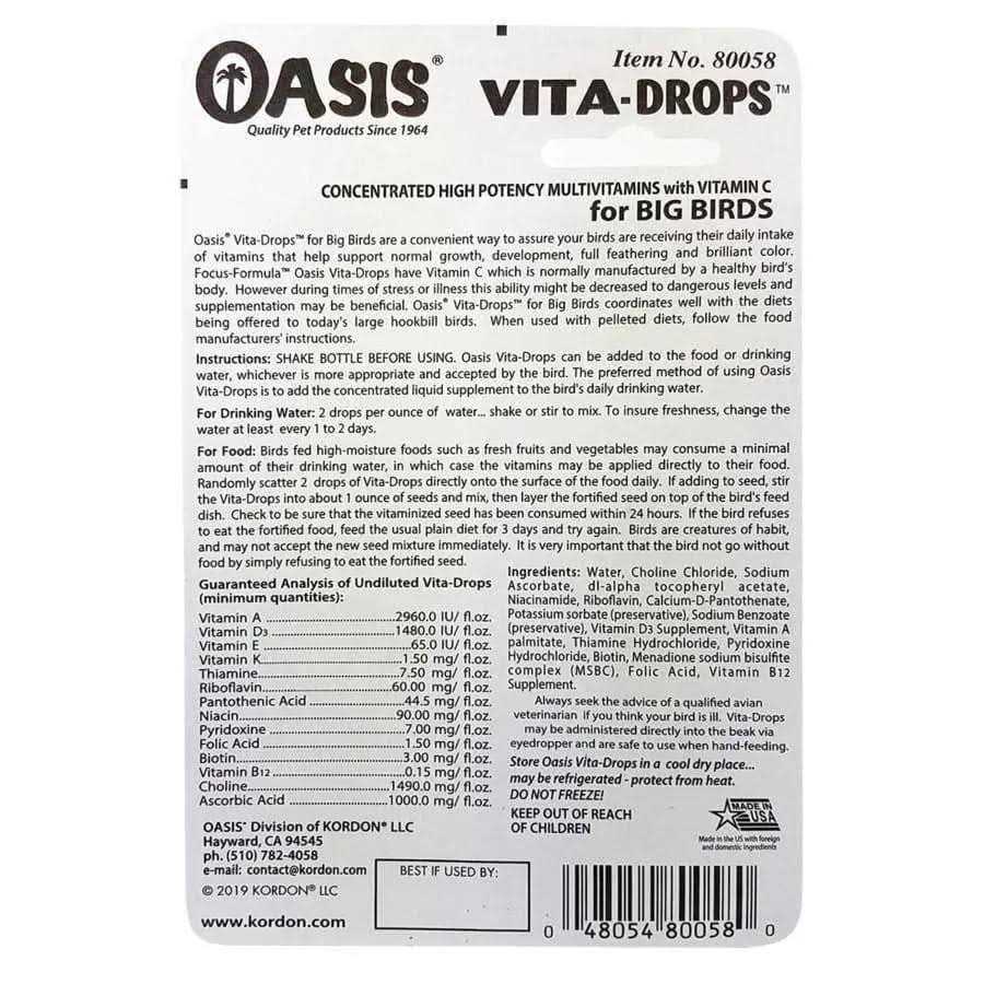 Oasis Vita-Drops for Big Birds