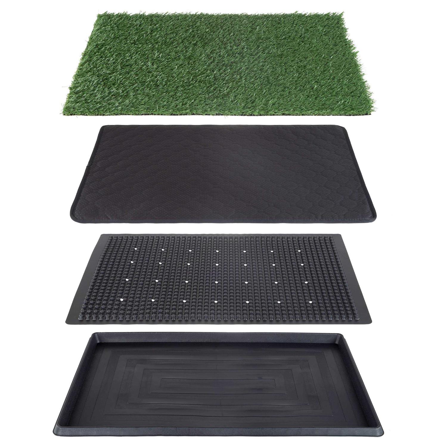 Petmaker Artificial Grass Puppy Dog Potty Pad with Tray