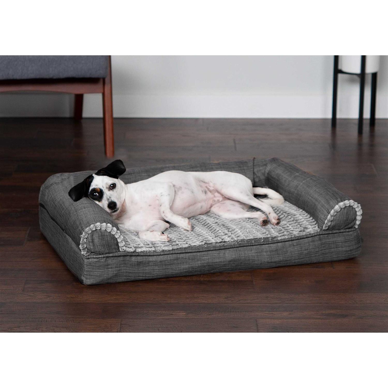 FurHaven Luxe Fur & Performance Linen Sofa Bed