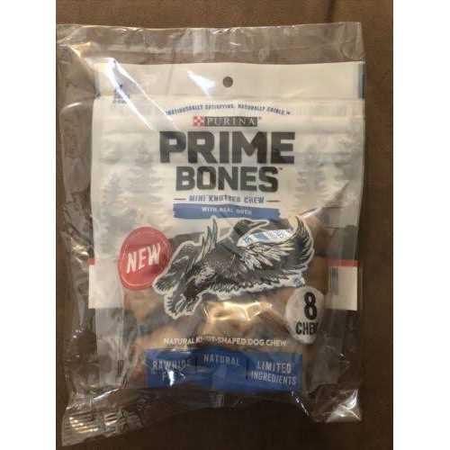 Purina Prime Bones Mini Knotted Chews Rawhide Free Natural Dog Treats