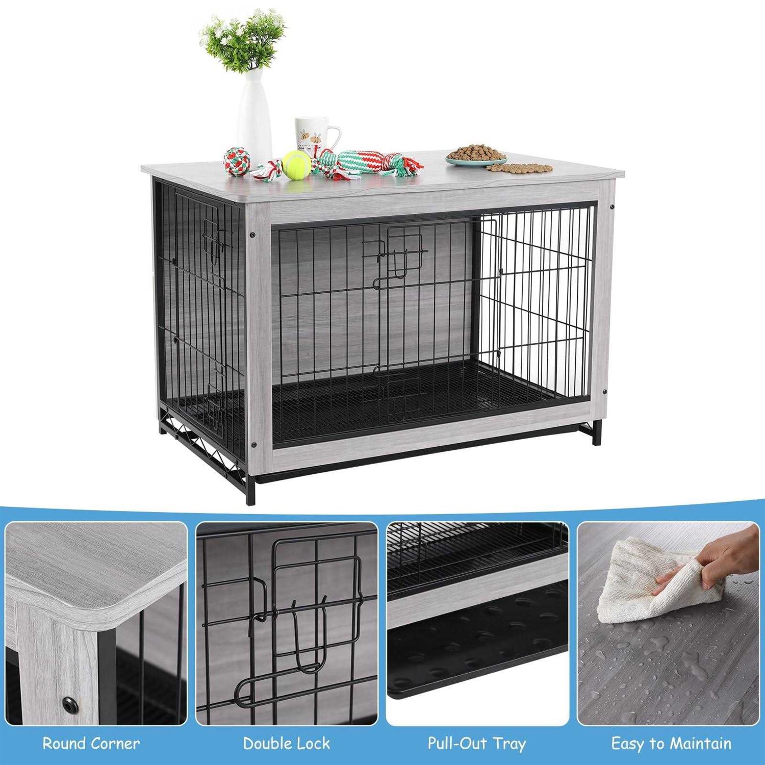 Pirecart Dog Crate Furniture Wooden Dog Kennel End