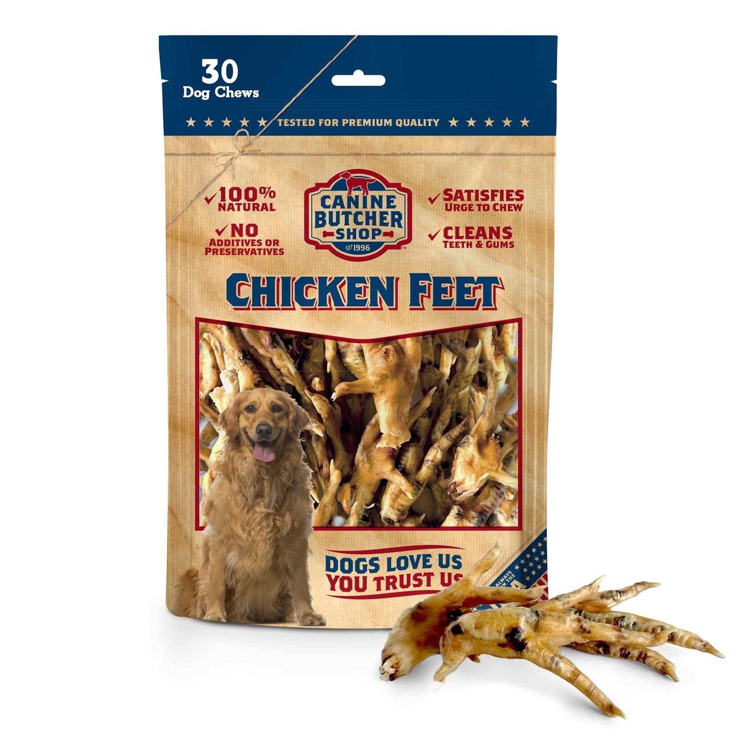 Canine Butcher Shop Chicken Feet Dog Treats Raised & Made in USA