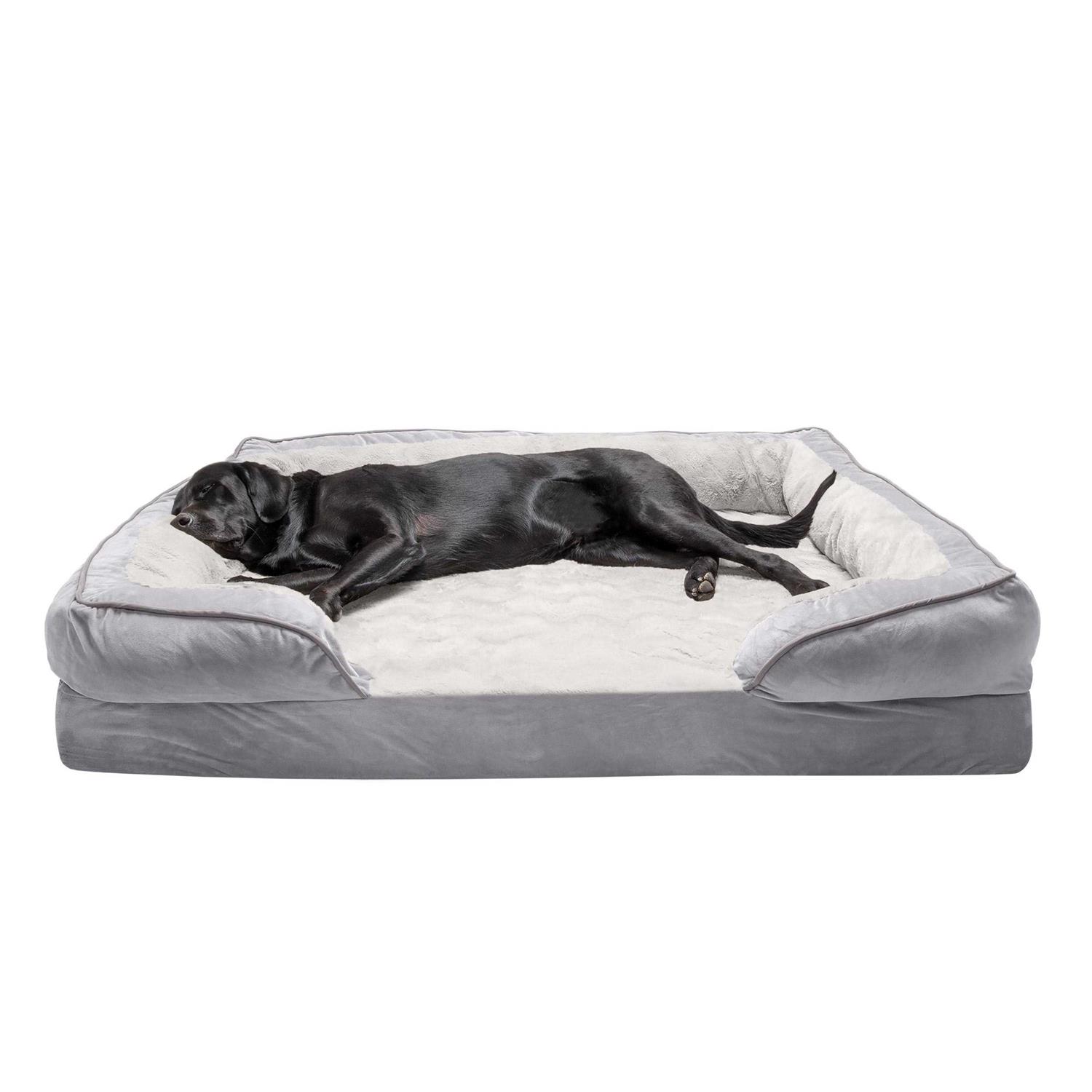 FurHaven Sofa Dog Bed Velvet Waves Perfect Comfort