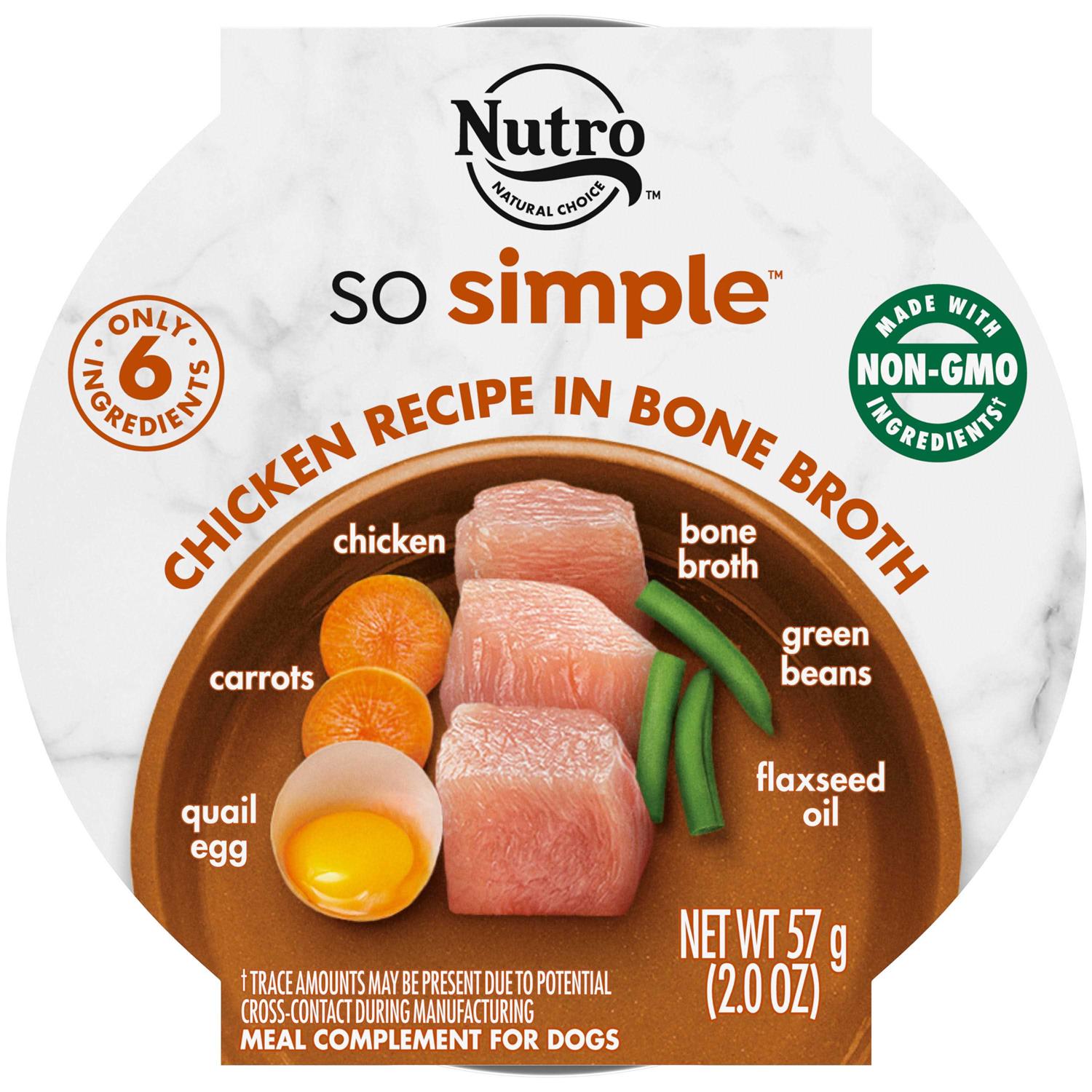 Nutro So Simple Meal Complement Wet Dog Food Chicken & Duck Recipe in Bone Broth
