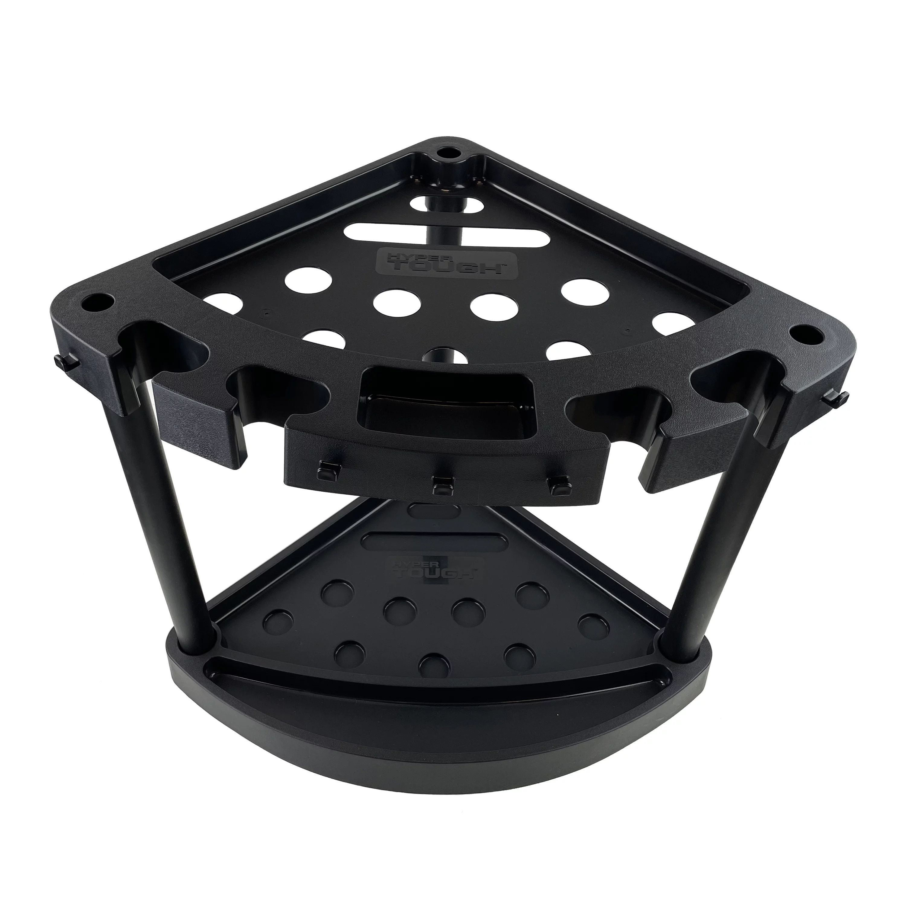 Corner Tool Rack Hyper Tough Plastic Tool Slot Corner Rack Shelf Unit, 21 Slots, Black ...