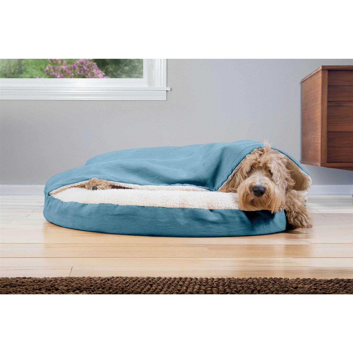 FurHaven Faux Sheepskin Snuggery Orthopedic Pet Dog Bed