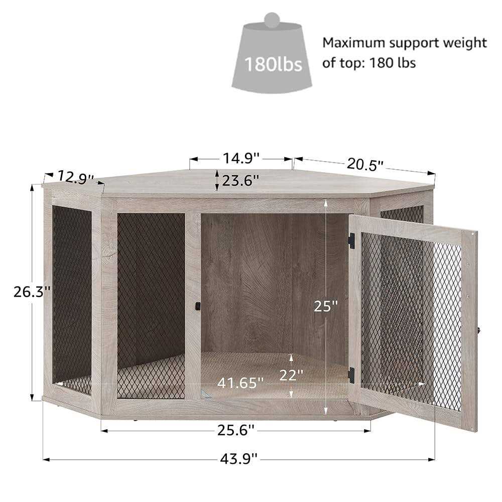 Unipaws Furniture Style Corner Dog Crate
