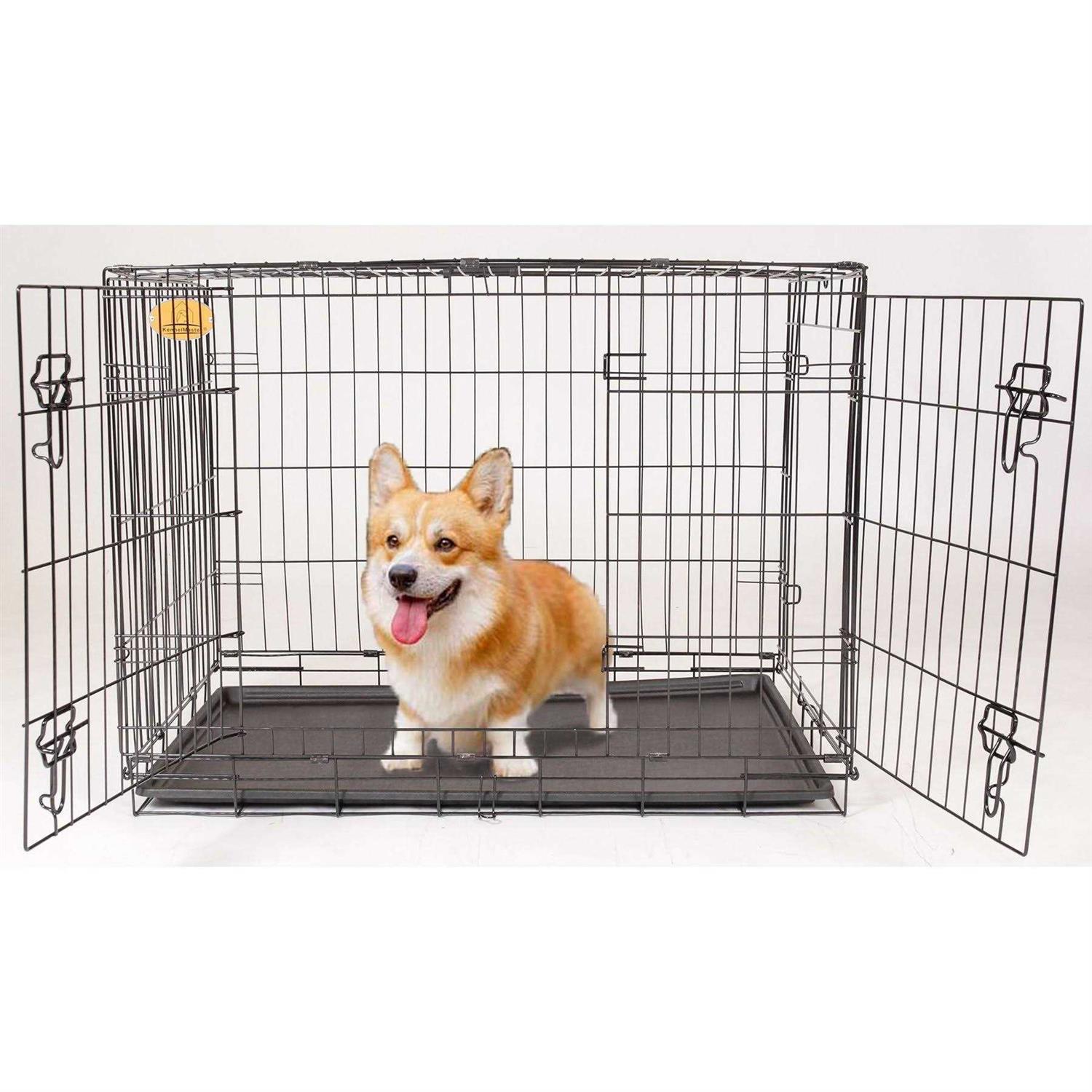 KennelMaster Double Door Folding Wire Dog Crate