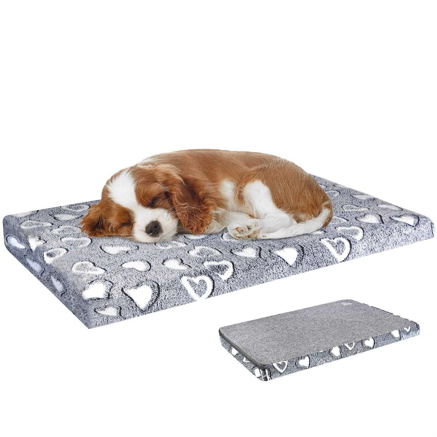VANKEAN Dog Crate Mat Reversible Cool and Warm, Stylish Dog Bed for Crate with Waterproof Inner Linings and Removable Machine Washable Cover
