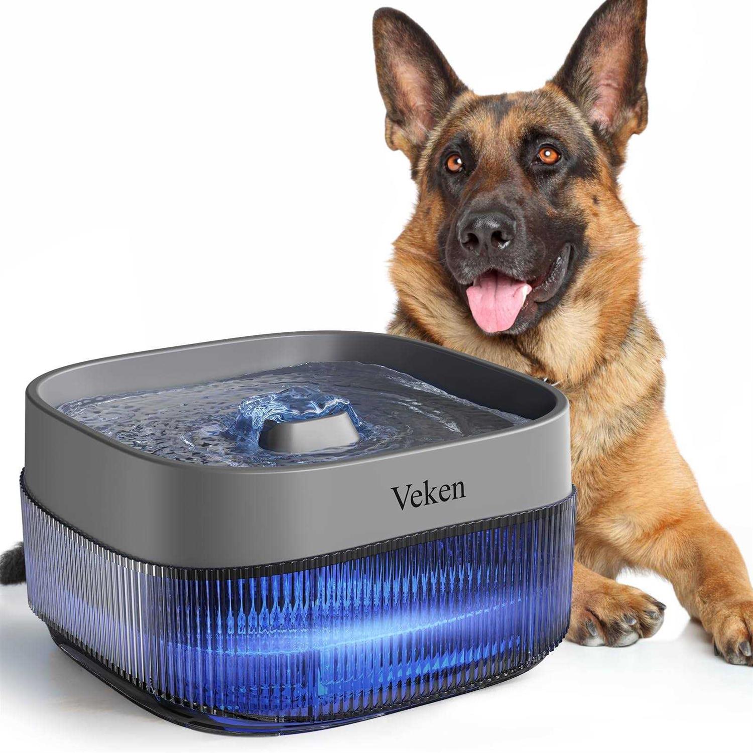 Veken Dog Water Fountain,135oz/4L Dog Water Bowl Dispenser and Automatic Pet Water Fountain for Small to Medium Dogs