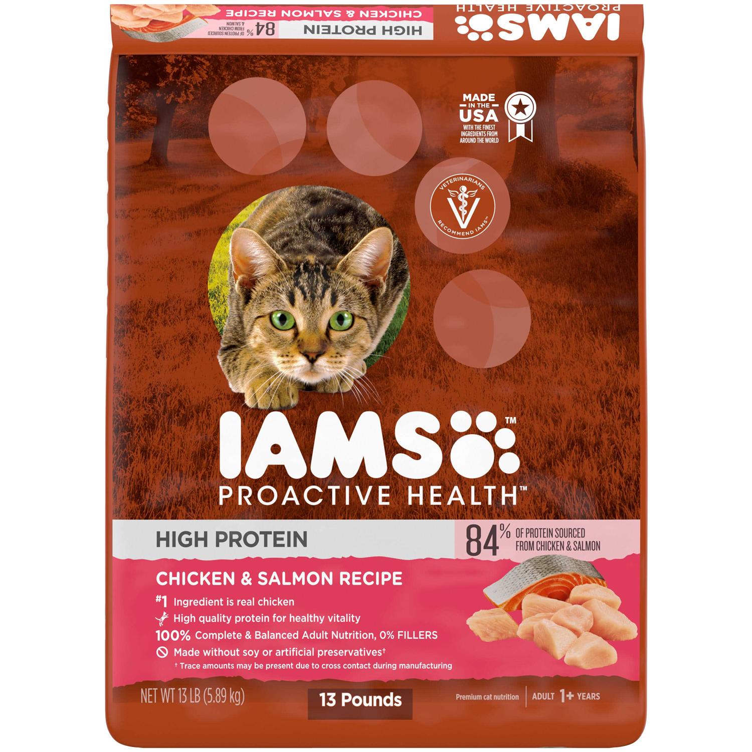 Iams Proactive Health High Protein Adult Dry Cat Food with Chicken & Salmon
