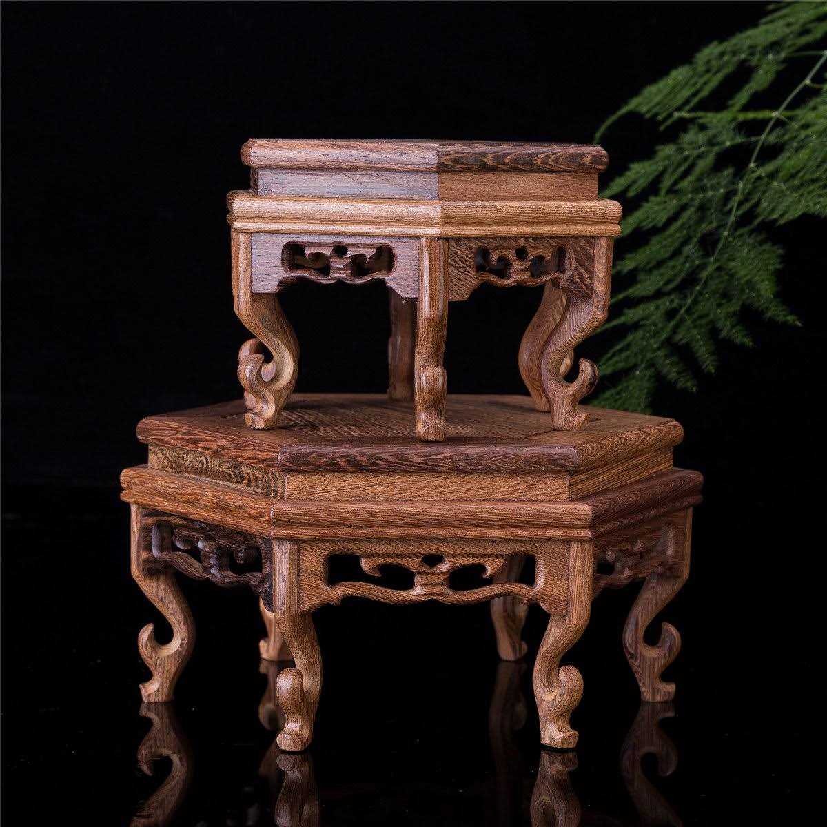 Beautiful Hand Craft Hexagon Rosewood Oriental Fishbowl Vase Stand