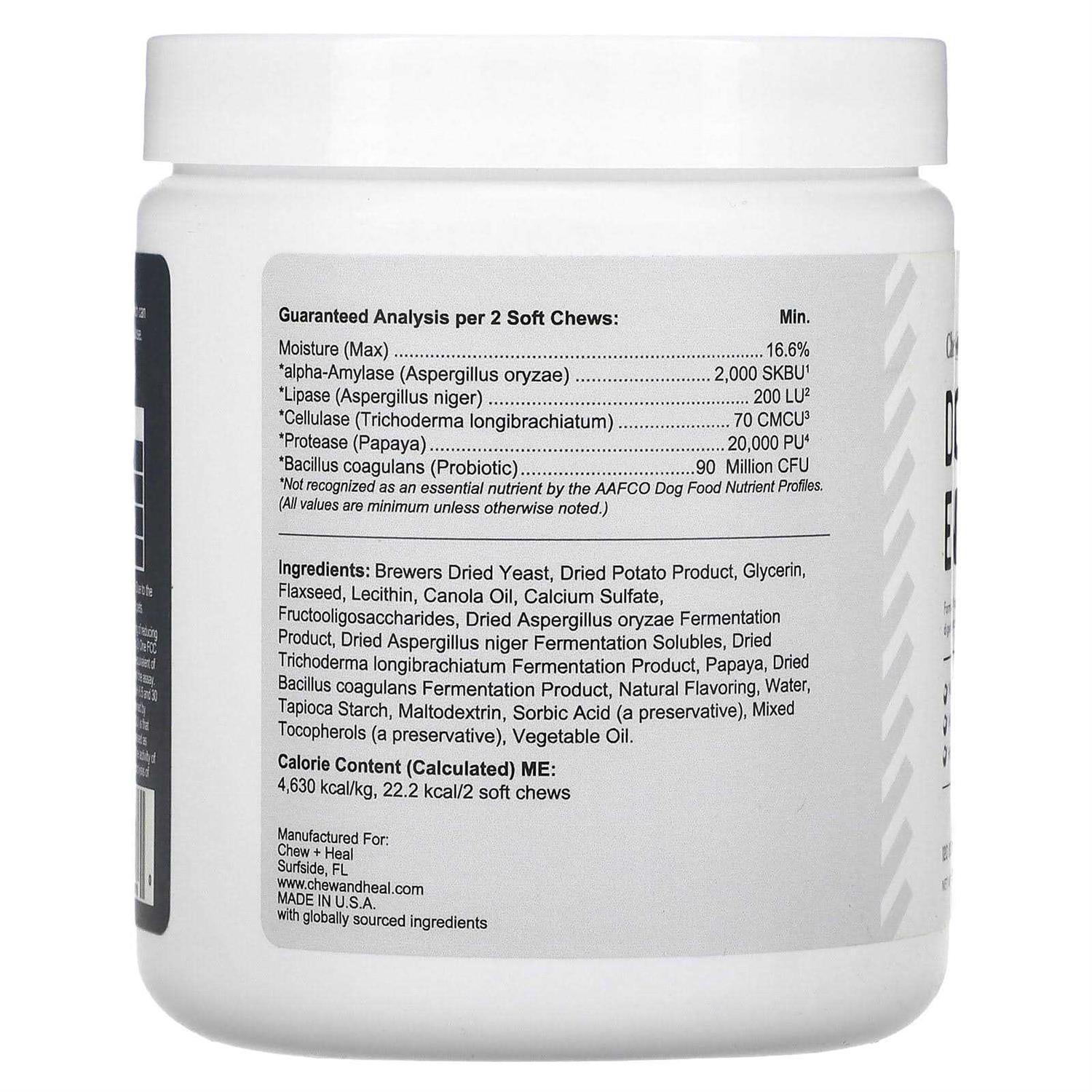 Chew + Heal Digestive Enzymes & Probiotics Supplement for Dogs