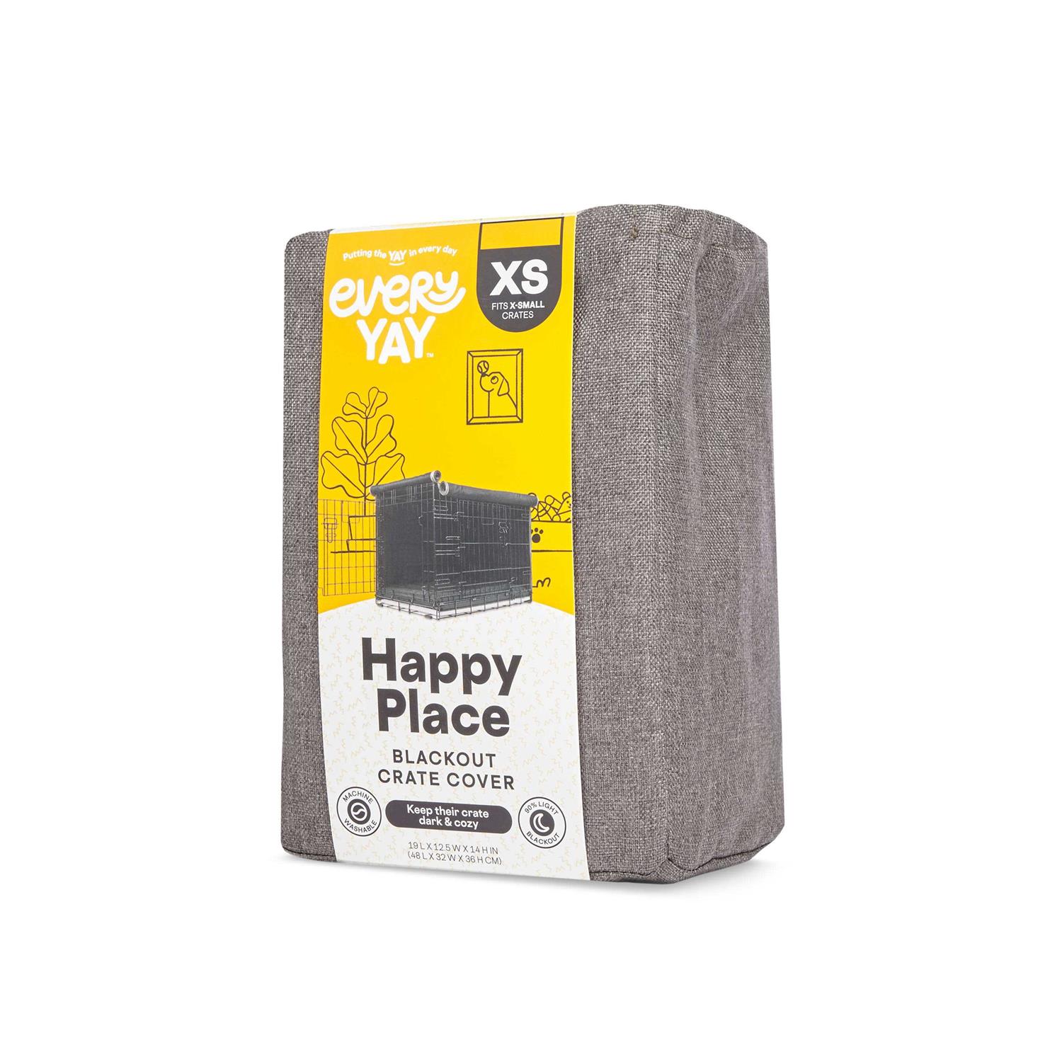 EveryYay Happy Place Blackout Grey Dog Crate Cover