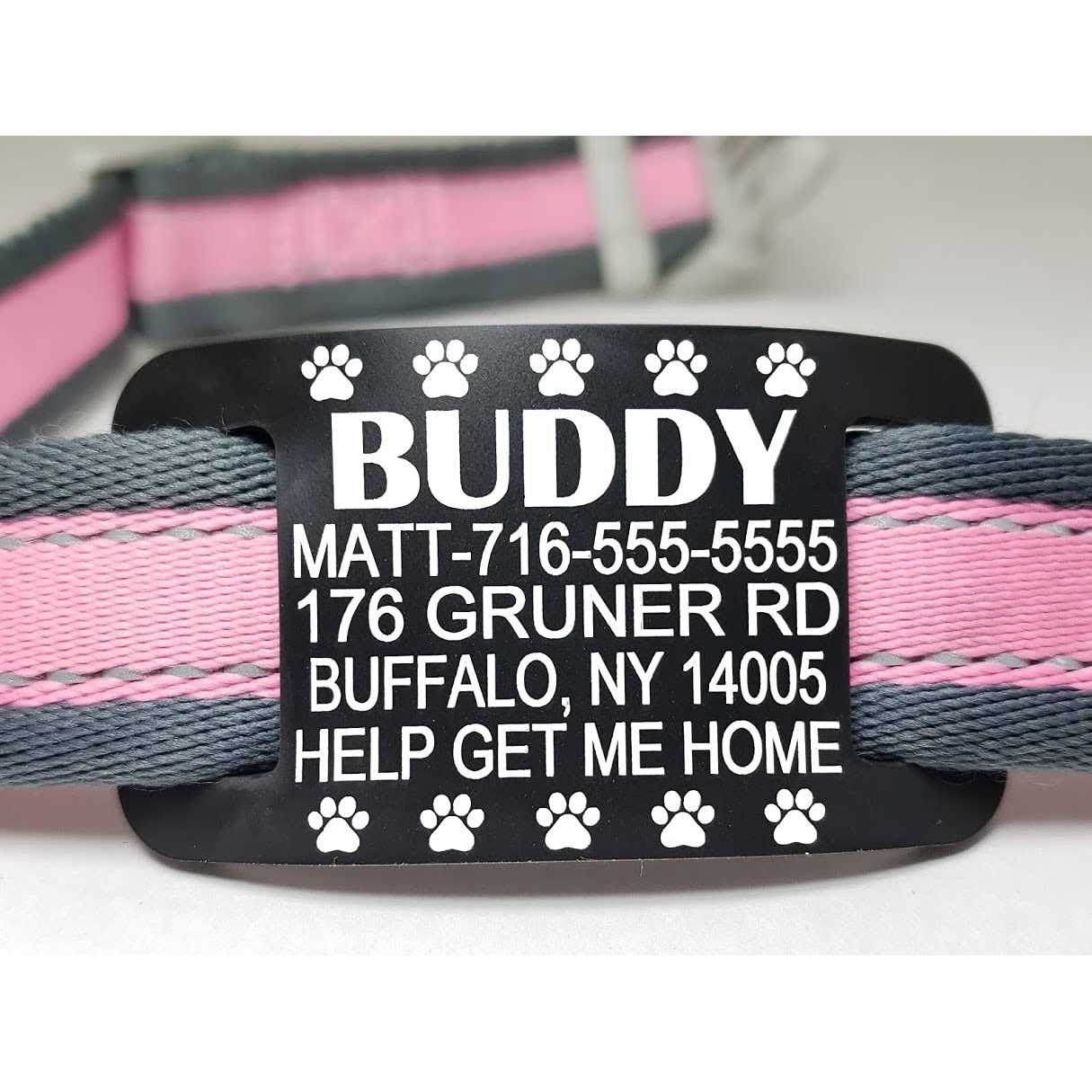 Dog Collar Tag Silent Slide On Pet ID Tags Premium Pet IDs Safe Silicone Rubber