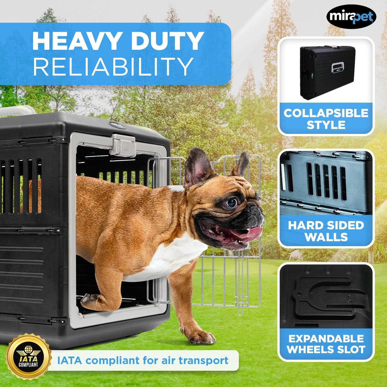 Mirapet USA Pet carriers Airline Tsa Approved Travel crates for Cats and Dogs