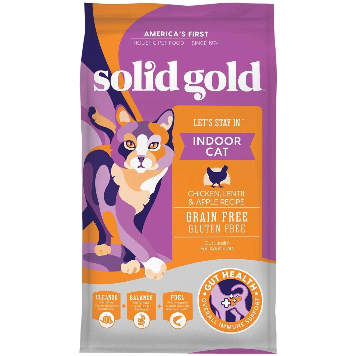 Solid Gold Let’s Stay in Indoor Lentil & Apple Recipe adult Grain-Free Dry Cat Food