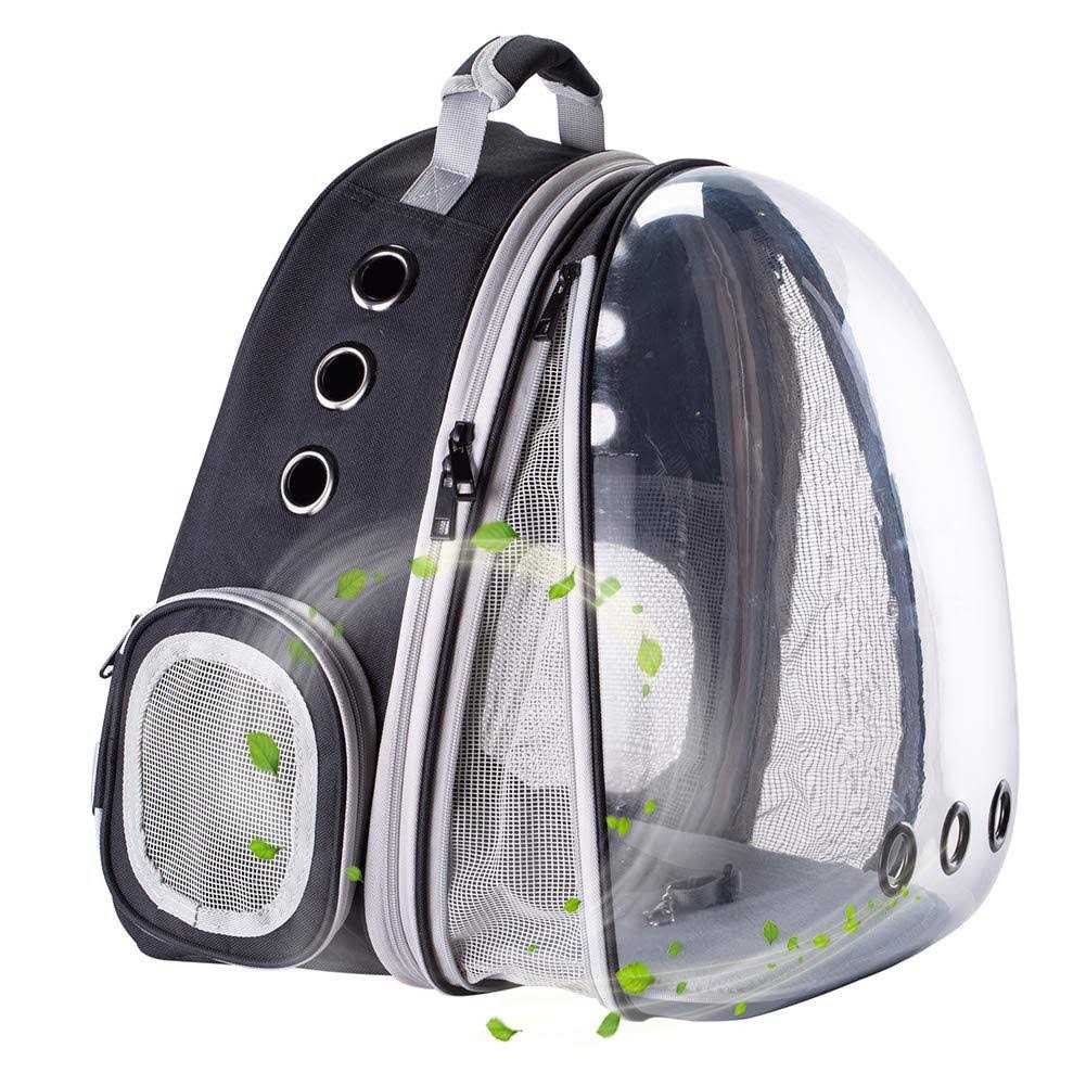 halinfer Front Expandable Cat Backpack Carrier, Fit up to 20 lbs, Space Capsule Bubble Window Pet Carrier Backpack for Large Fat Cat and Small Puppy